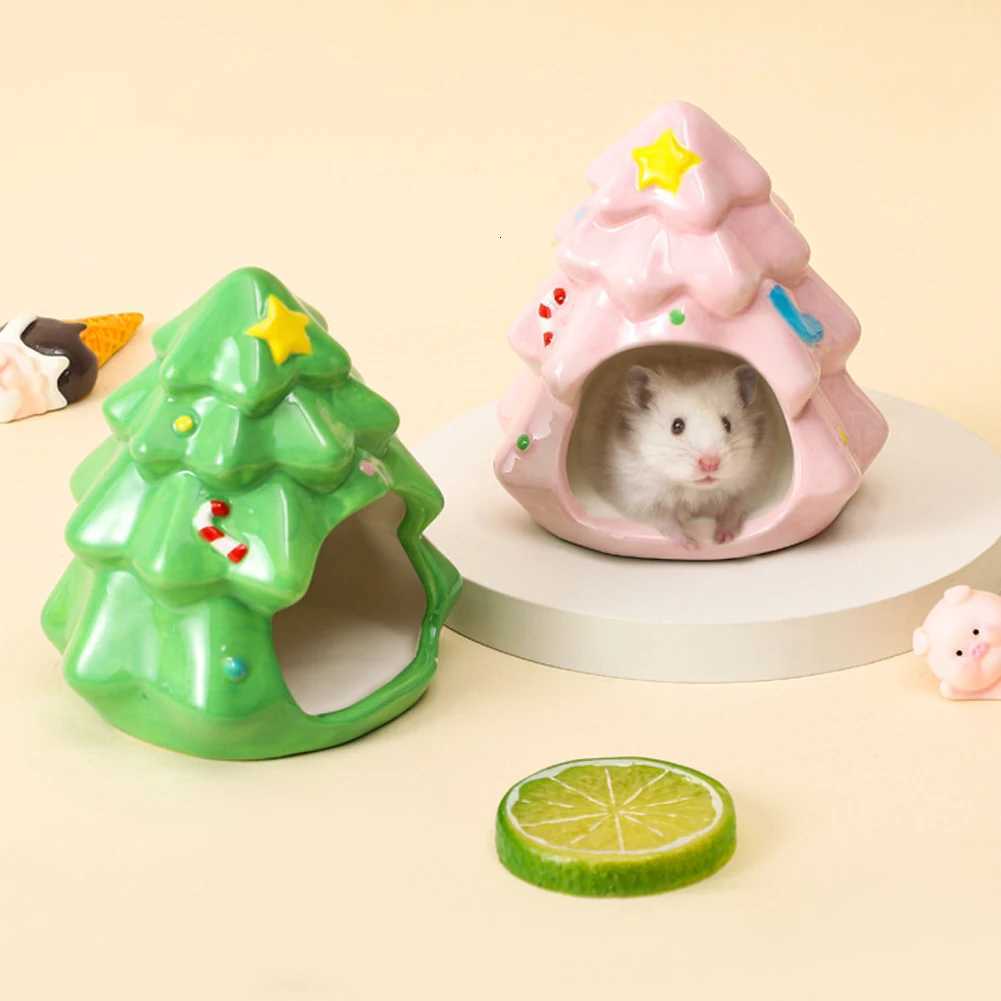 1Pc Small Animal Hideout Ceramic Hamster House Chinchilla Mini Hut Cave Cage Accessories For Dwarf Hamsters Gerbils And Hedgehog M251206