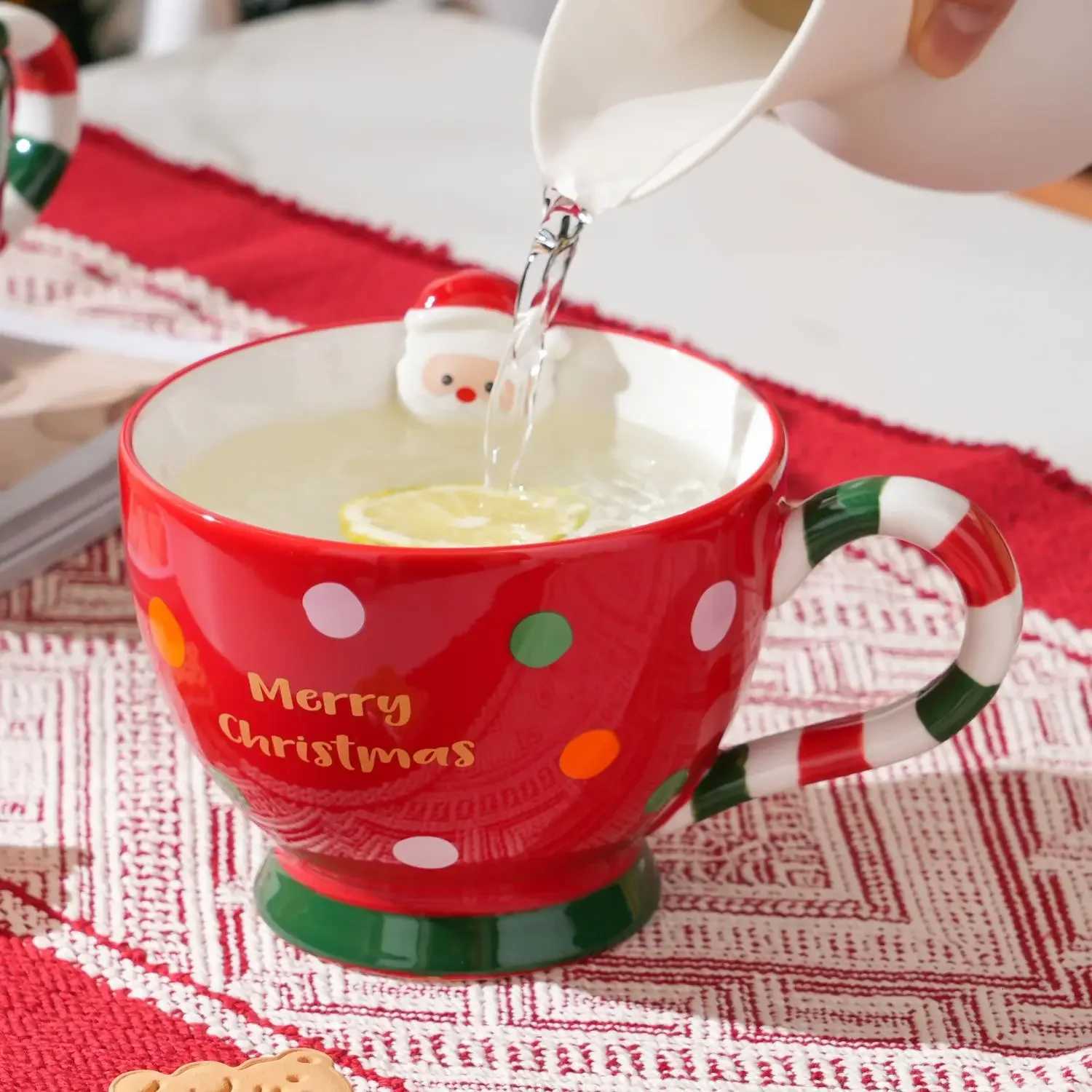 Creative Cartoon Cute Gingerbread Man Coffee Cup Christmas Mug Ceramic Water Cup Christmas Gift Holiday Gift Drinkware M251206 - view 4