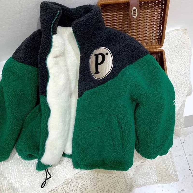 New Plush Boys Jacket Winter Hairy Thicken Plus Velvet Children Coat Zipper Fashion Keep Warm Outerwear 2-10 Years Kids ClothesW251206