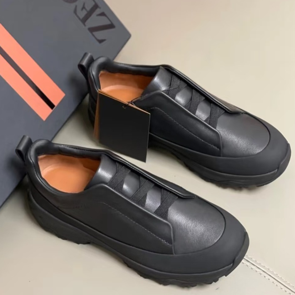 designers shoes Triple Stitch Monte mens sneakers breathable elastic band suede spliced cow leather walking casual shoes