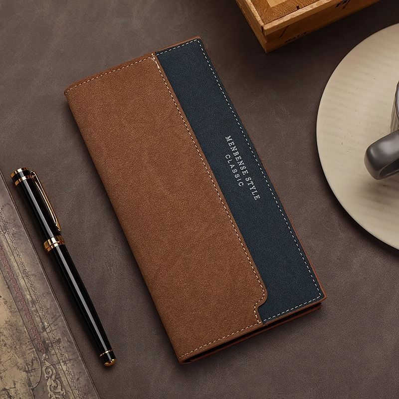 2025 New Model Men's Small Wallet - Stylishly Combined Colorful Design with Multiple Card Slots, Smooth Soft Leather Clasp for Long-Term Use for Young MenT251206