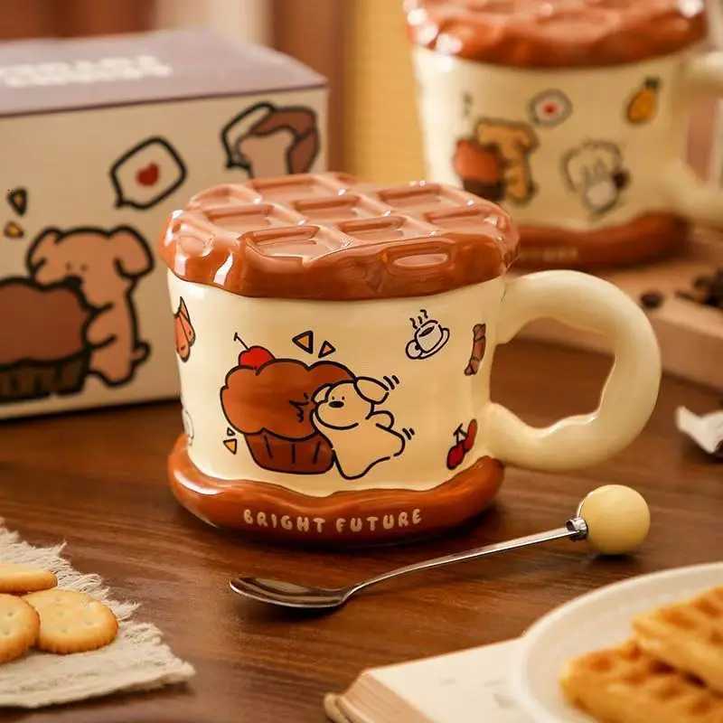 Adorable Dog Mug with Lid And Spoon High Aesthetic Value Birthday Gift Home Use Ceramic Coffee Water Cup for Daily Use M251206 - view 3