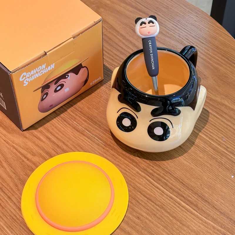 Crayon Shin Chan Mug Household Ceramic ChildrenS Water Cup With Lid Couple Coffee Cup Cute Girl Gift Cup Birthday Top-Grade M251206 - view 4