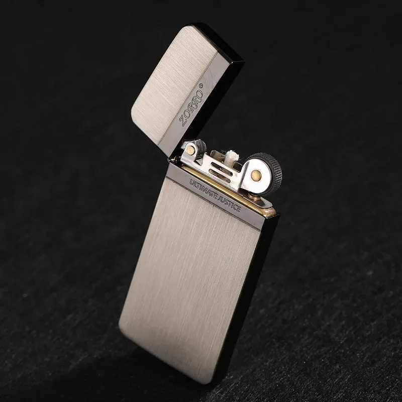Genuine Kerosene Grinding Wheel Lighter Brass tra-thin Elegant Gift for Boyfriend Birthday Gift Personali H251206