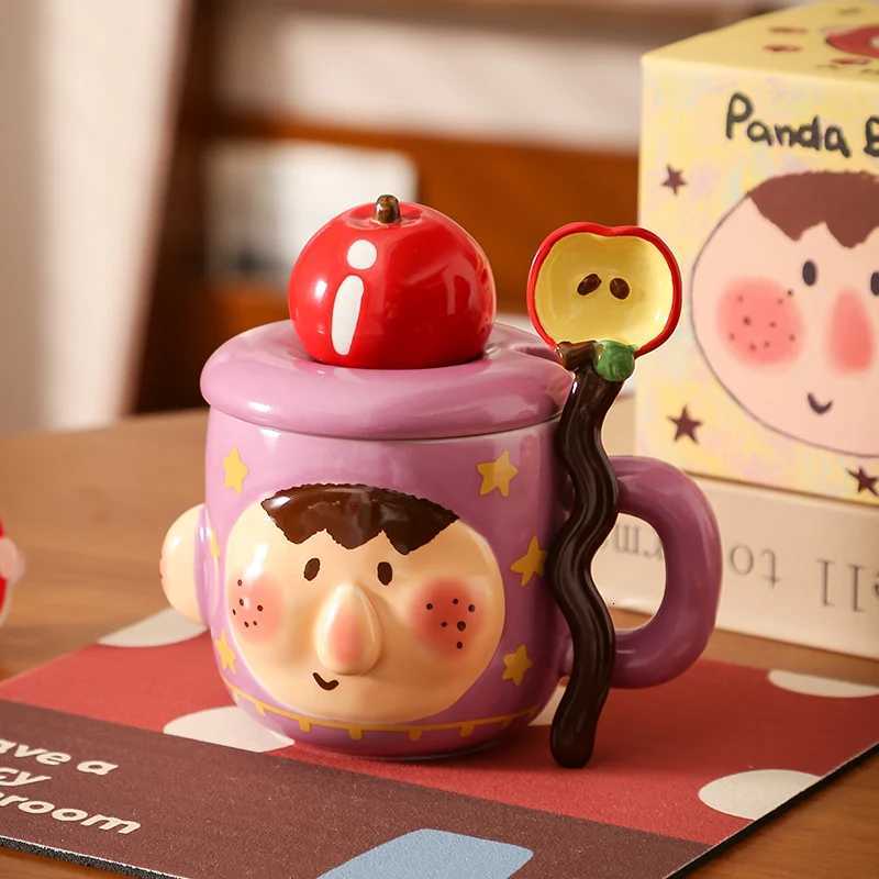 Kawaii Funny Coffee Cup Beauty Portable Latte Lids Espresso Coffee Cup Ceramic Travel Canecas De Porcelana Home Accessories M251206 - view 4