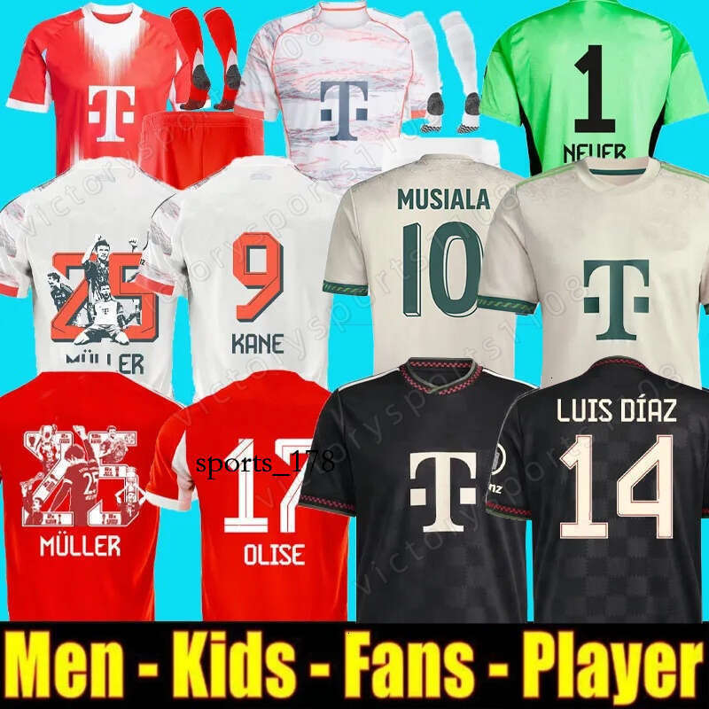25 26 KANE OLIS E soccer jerseys Anniversary BAYERNS MUNICH SANE KIMMICH UPA MECANO MULLER COMAN 2025 2026 football shirt DAVIES MUSIALA Men Kid kits
