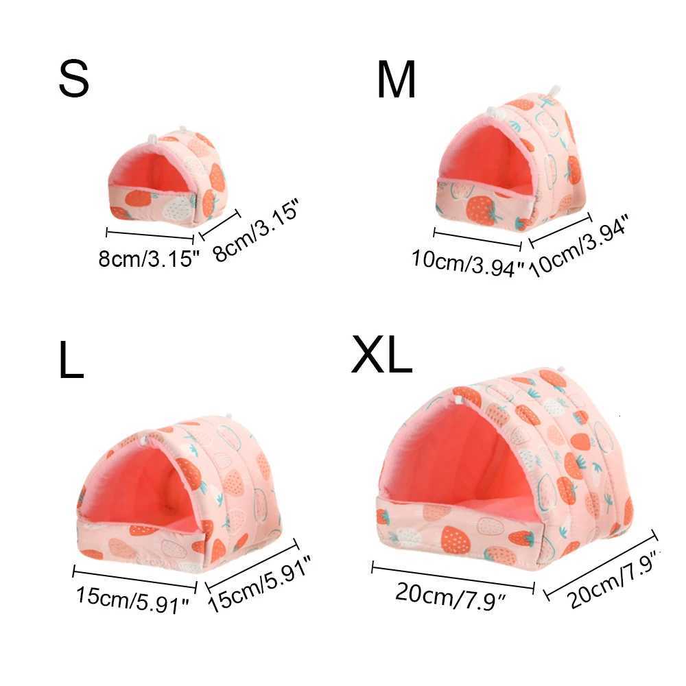 Winter Cute Cartoon Rabbit Squirrel Mini Cage Guinea Pig Nest Small Animal Mice Rat Pet Sleeping Bed Hamster House Warm Soft Mat M251206