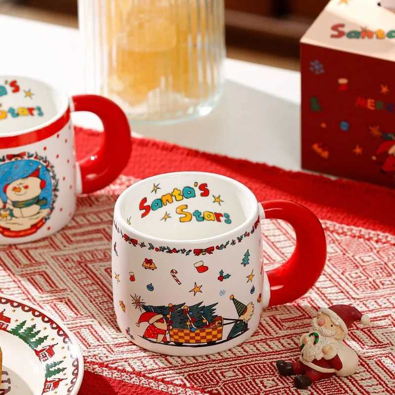 Santa Claus Snowman Ceramic Cup Large Capacity Breakfast Milk Mug Exquisite Afternoon Tea Flower Tea Coffee Cup Christmas Gifts M251206 - view 6