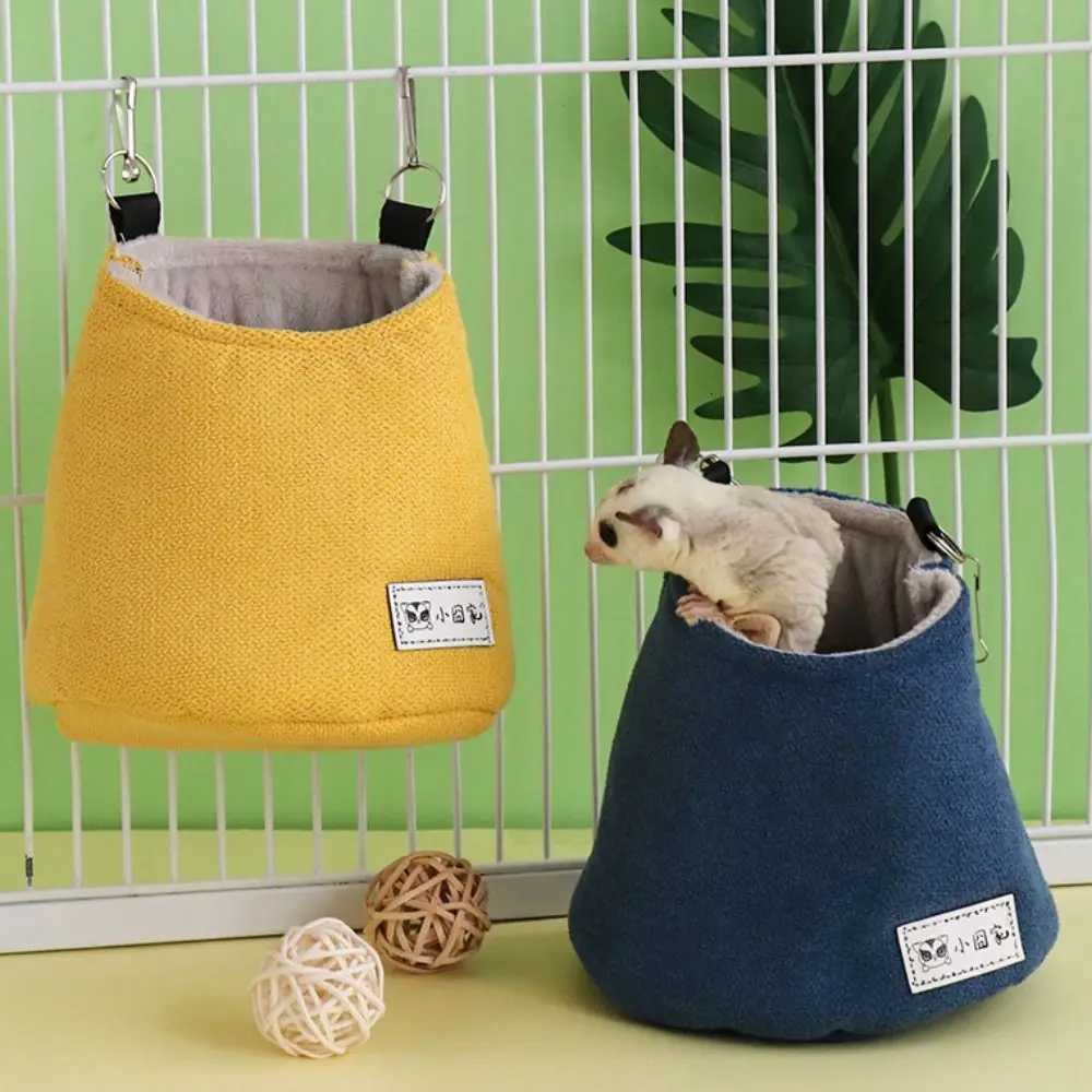 Opening Winter Sugar Glider Pouch Cloth/Plush Soft Squirrel Bed Cage Comfortable with Hook Hamster Hanging Bed Winter M251206