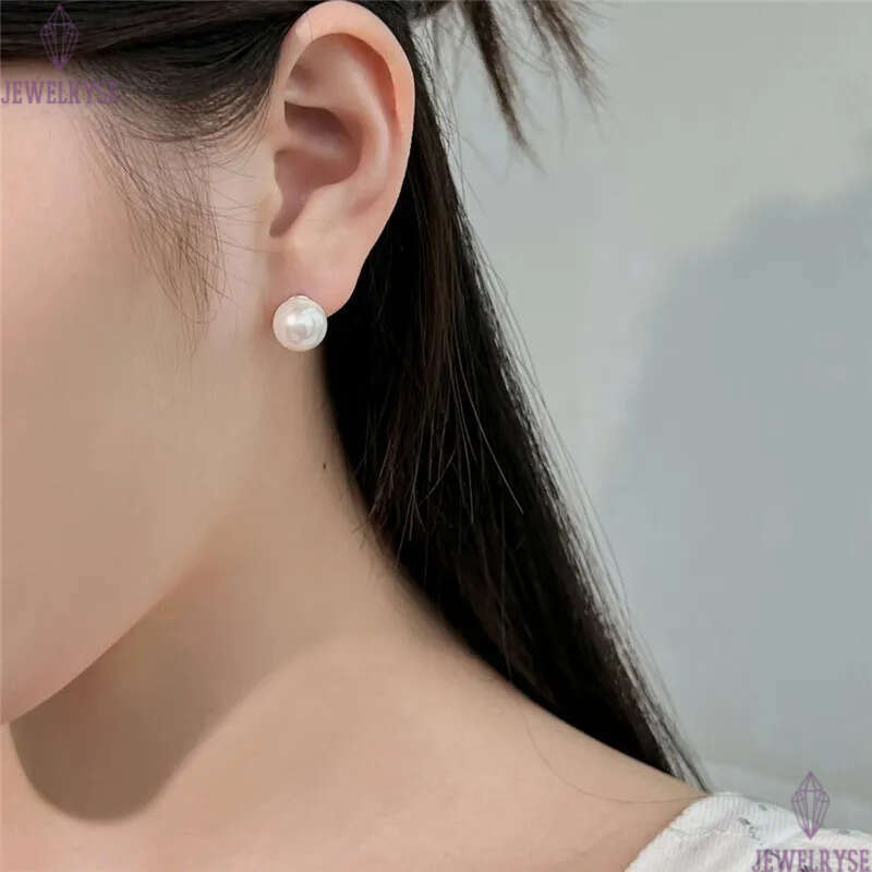 luxury natural pearl earring designer for woman 4mm 5mm 6mm s925 sterling silver white 14k gold fresh water womens gilrs back stud earrings jewelry fr