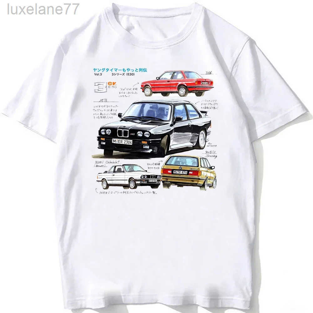 Mens T-shirts Retro Germany Tshirts Summer Men Short Sleeve Old Legend Classic Car T-Shirt Boy Casual Tops Man White