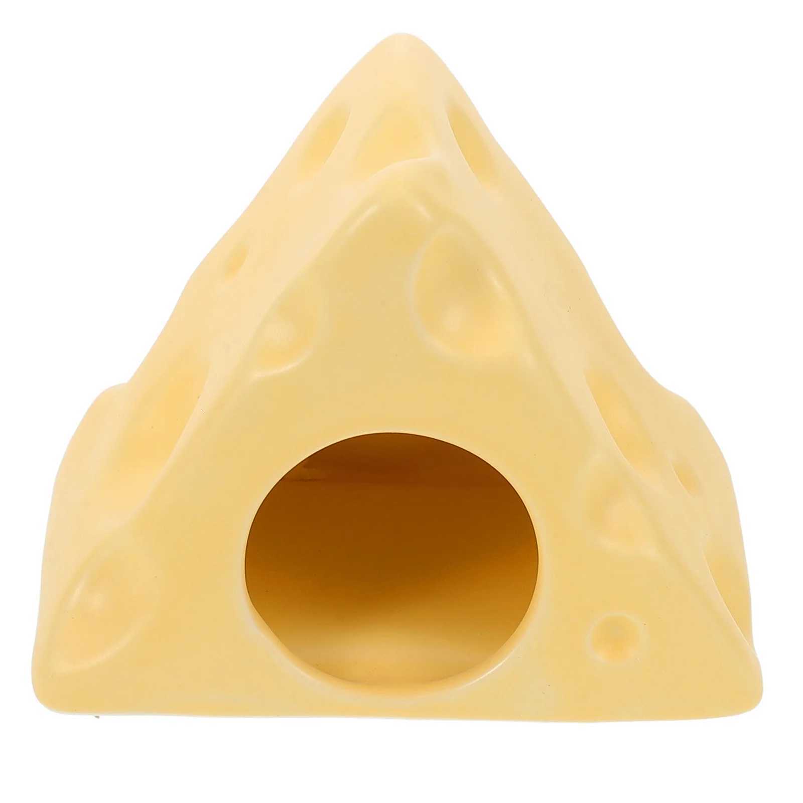 Cheese Shape Ceramic Hamster Hideout Cooling Nest For Pets Summer Pet Houses Hamster Cage Hamster Sleep Bed Hamster Nest M251206