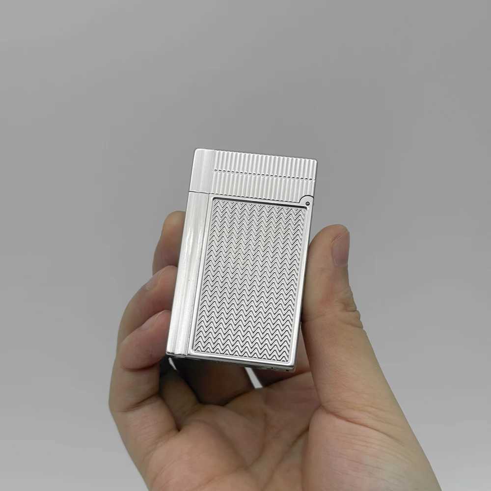 Double Grooves Cigarette Lighter Adjustable Sofe Flame Gas Lighter For Smokers Open Ding Sound Luxury Paris Lighter Mans Gift H251206