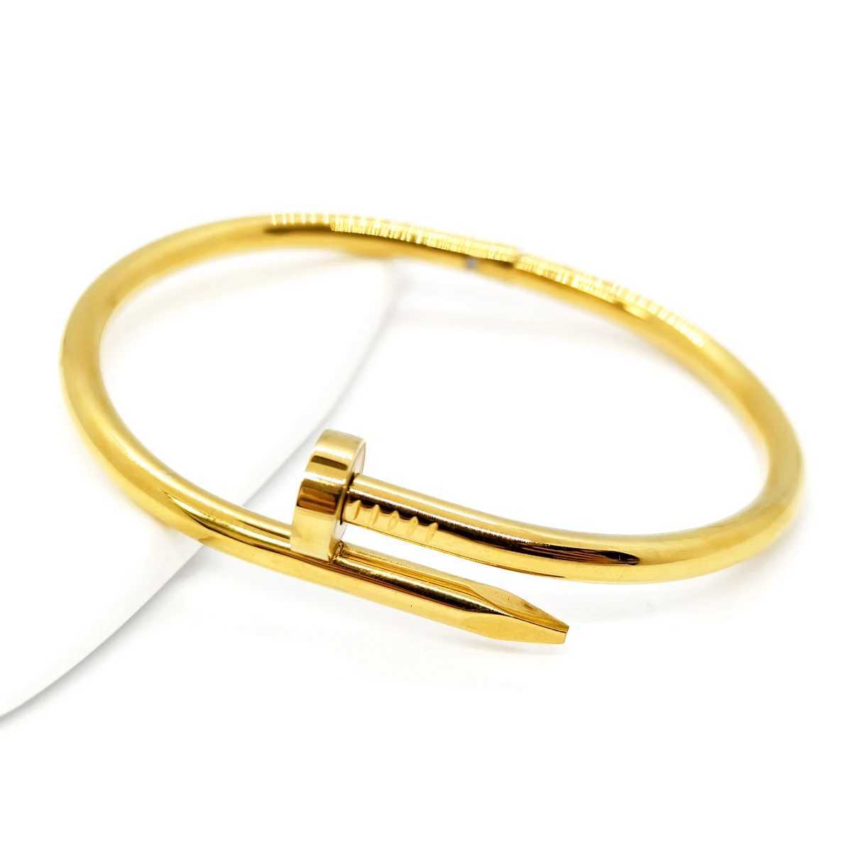 Hip hop style personality fashion interesting design curved nail stainless steel bracelet mens womens jewelry W251206