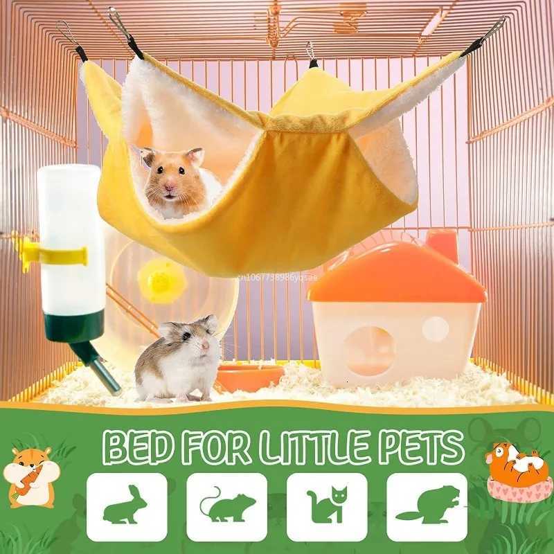 Pet Double-layer Plush Hammock Warm Hamster Hanging Beds Ferret Hanging Bed for Cat Rodents Hammock for Hamster Pets Supplies M251206