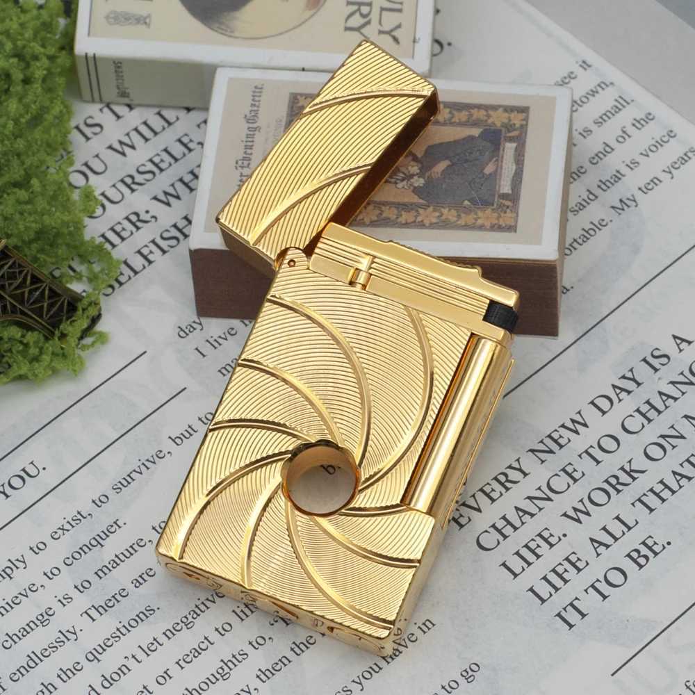 007 Lighter Rotating Black Hole Bright Sound Soft Flame Butane Gas Refillable ic Smoking Accessory For Fathers Gift H251206