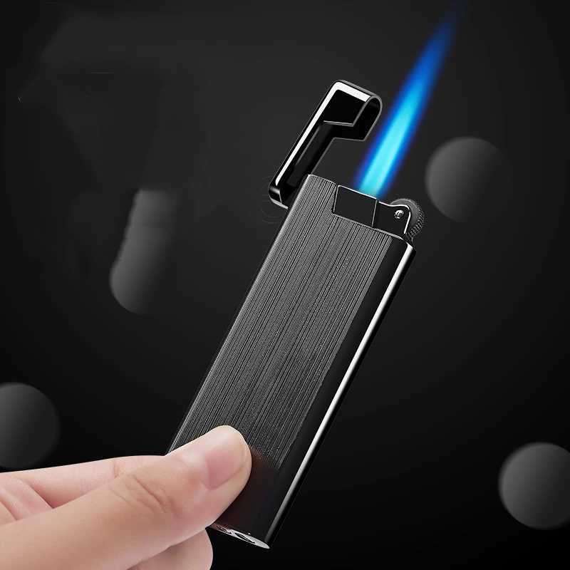 2025 Metal Grinding Wheel for Men Turbo Gas Lighter Windproof Cigarette Lighter Kitchen Outdoor Camping Barbecue High-End Gifts H251206