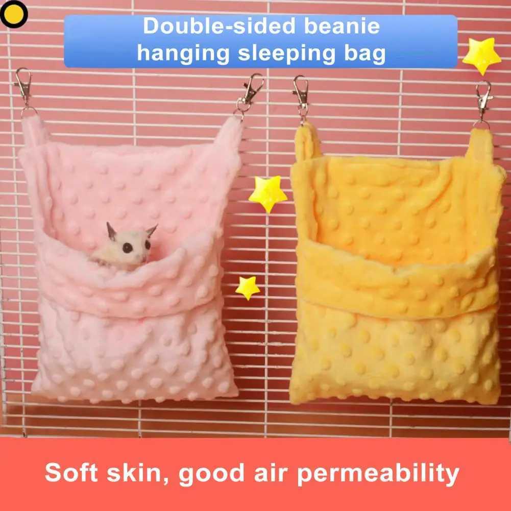Ferret Rat Hammock Cage Small Animal Hanging Hammock Double Sides Guinea Pig Hammock Rat Bunk Bed Soft Plush Hamster Nest M251206