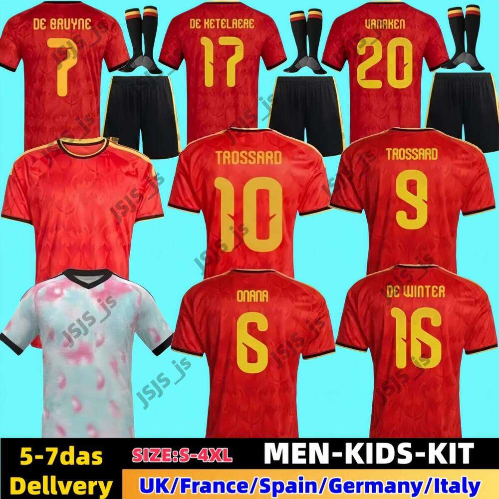 2026 Belgium World Cup soccer jerseys DE BRUYNE R. LUKAKU E. HAZARD 25 26 MERTENS BATSHUAYI TIELEMANS T.HAZARD Fans Player football shirt uniform Men Kids Kits