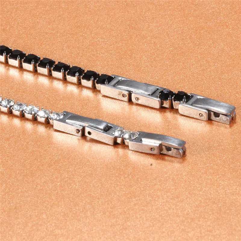 Modyle 316L Stainless Steel Sparkly Cubic Zircon Tennis Link Bracelets For Men and Women Gifts W251206