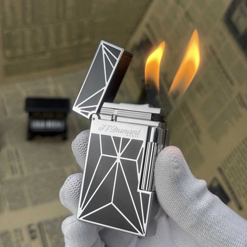 High-end Windproof Brass Adjustable Cigarette Lighter Men Smoking Accessories Gadget Metal Luxury Butane Lighter Birthday Gift H251206