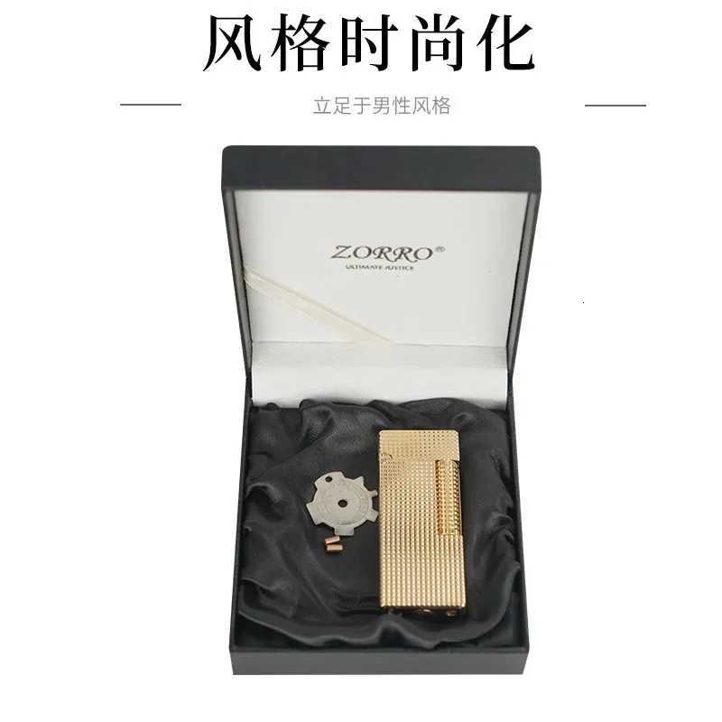 Narrow Version Vintage Grinding Wheel Ignition Brass Paris Nail Kerosene Lighter Cigarette Accessories Mens Gift H251206