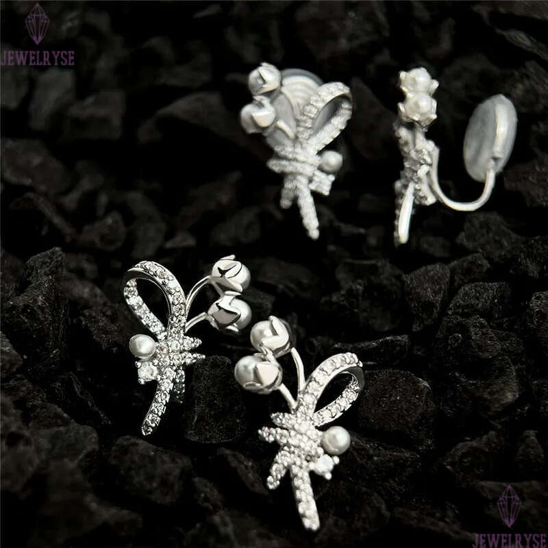 new elegant flower pearl stud designer earring for woman travel AAA cubic zirconia earrings ear clip jewelry S925 silver needle womens valentines day 