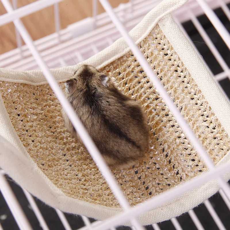 Hamster Hammock Squirrel Hedgehog Cage Accessories Guinea Pig Cool Mat Nature Material Nest Bed Small Animal Toys M251206