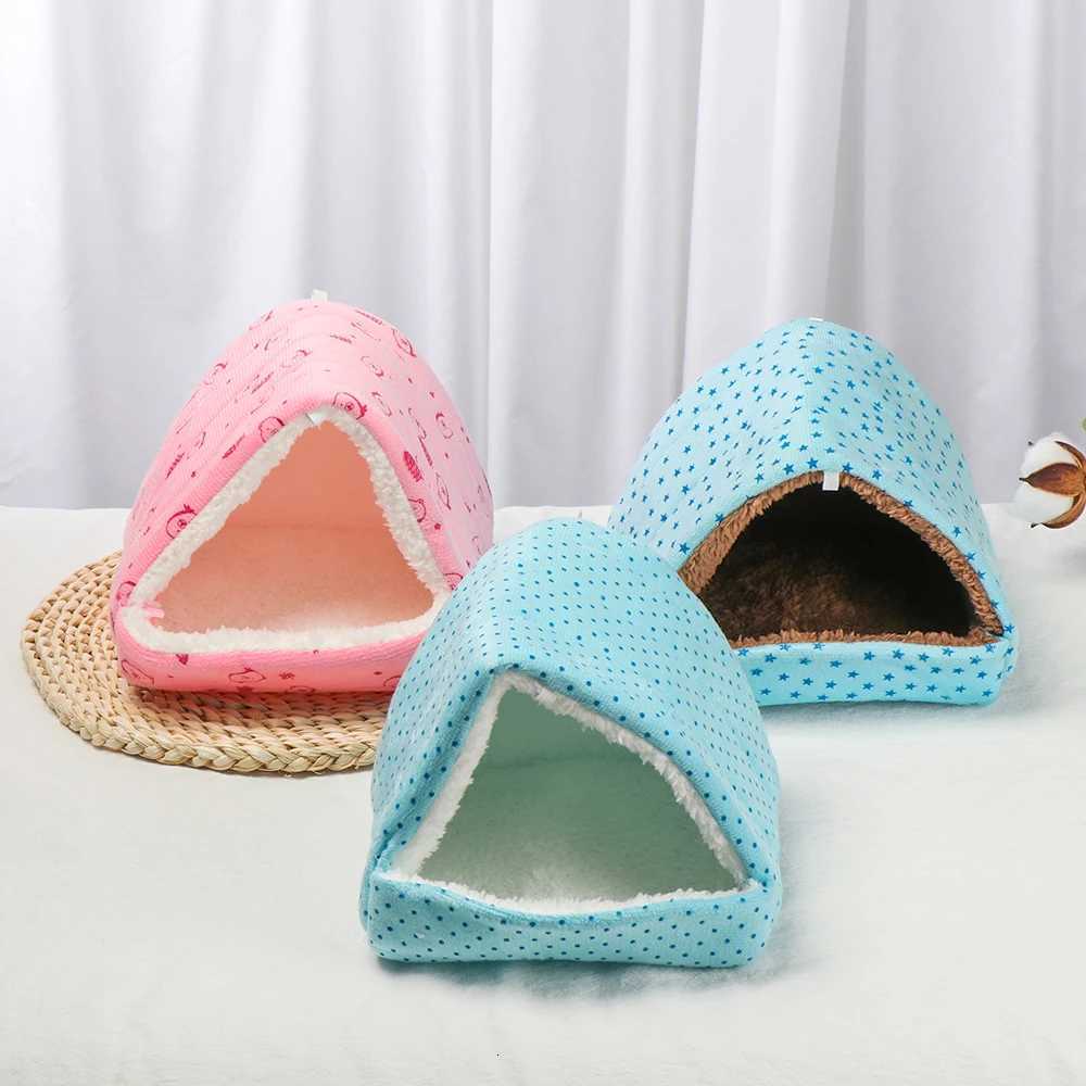 Winter Cute Cartoon Rabbit Squirrel Mini Cage Guinea Pig Nest Small Animal Mice Rat Pet Sleeping Bed Hamster House Warm Soft Mat M251206