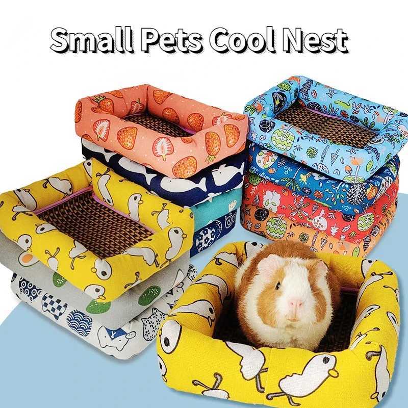 Summer Small Pets Cool Nest Puppy Kitten Rattan Mat Cute Print Pet Cooling Mat for Guinea Pig Hamster Chinchilla Small Cage M251206