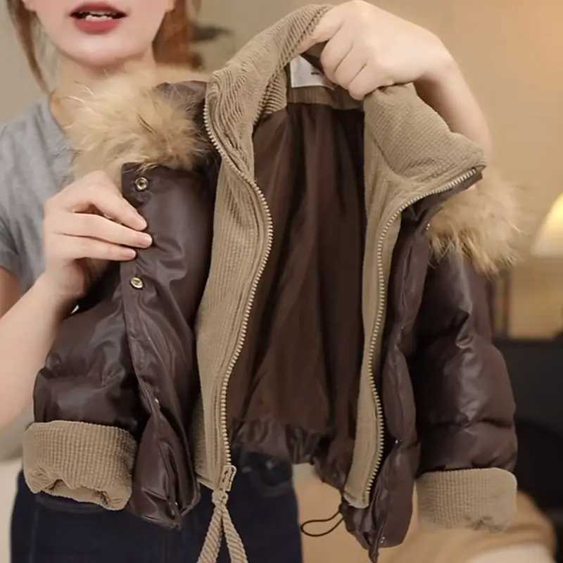 Childrens Winter Down Jacket New Boys and Girls Thick Warm Big Hair Collar Coat Kids parkas snow jacketW251206