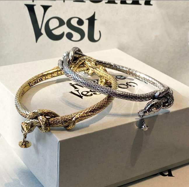 Designer bracelet Limited edition snake-shaped bracelet Vintage gold and silver encircling snake bracelet Womens punk style light luxury accessories Party gift
