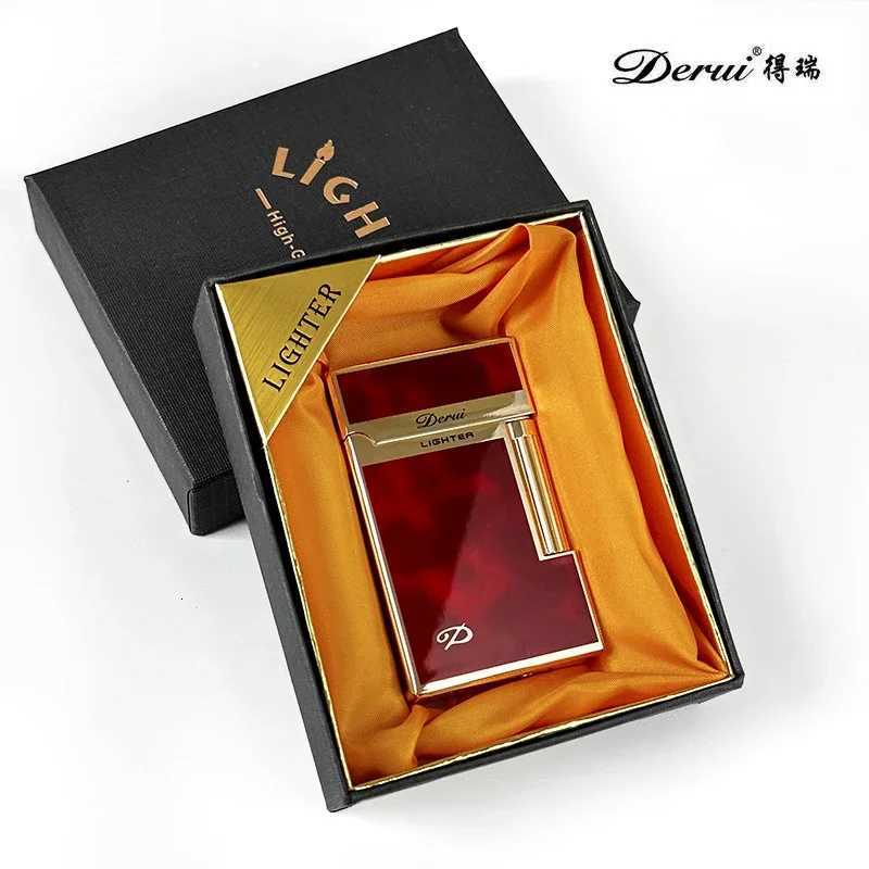 Derui ic Loud Lighter Metal Iatable Open Flame Side Slip Ignition Cigarette Lighter Smoking Accessories High-end Mens G H251206