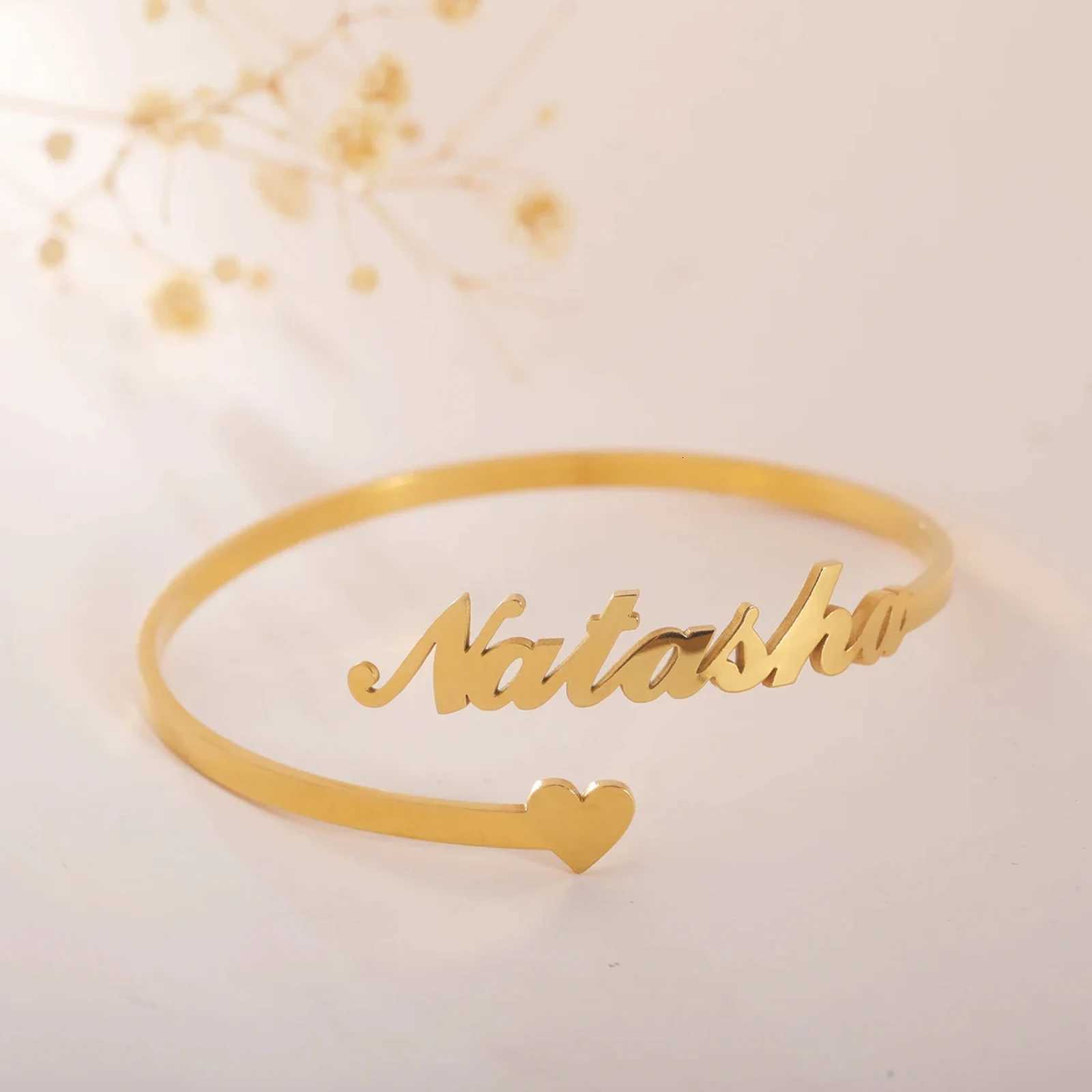 Personalized Name Bracelet for Women Men Custom Jewelry Stainless Steel Customized Bangle Gold Color Arabic Name Birthday Gifts W251206