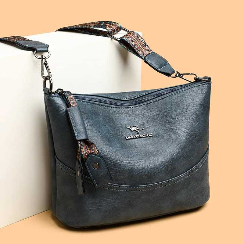 Kangaroo Luxury Brand Women Messenger Bag Large Capacity Single Shoulder Crossbody Bag Soft Leather Handbag Fashion Female GiftT251205