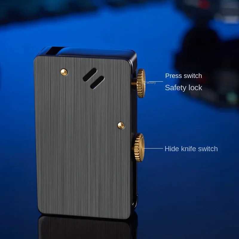 Mtifunctional One-click Kerosene Lighter Autatic Ignition Creative Retro Grinder Metal Lighter ic Flame H251206