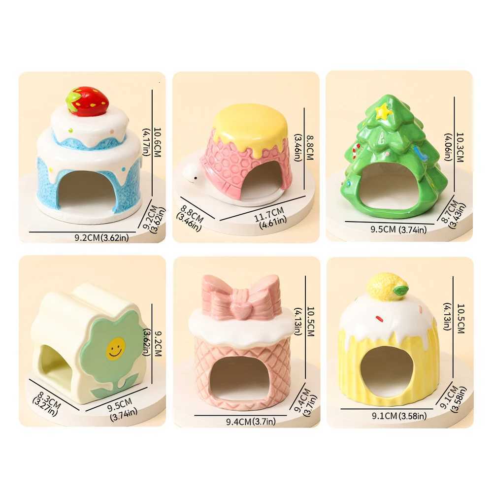 Ceramic Hamster House for Small Animals Outdoor Mushroom Cave Small Animal Food for Home Hamster Keeping Gifts M251206