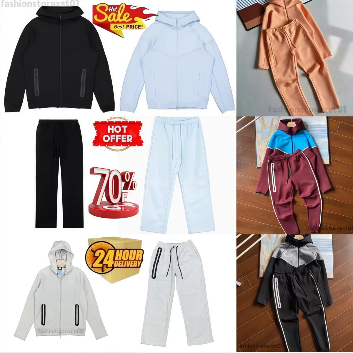 tech comfortable niketech fleece designer hoodie tracksuit Basketball Football Outfit Two piece set Women and men Hoodies sweatpants sport suits