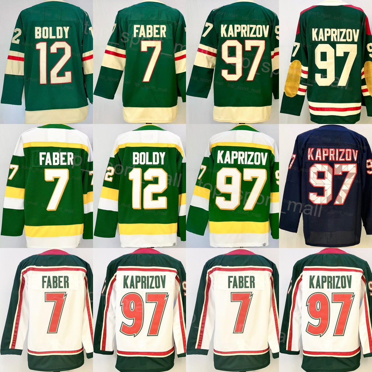 2026 Hockey 25th Anniversary 97 Kirill Kaprizov Jerseys Mans 12 Matt Boldy 7 Brock Faber Heritage Classic Winter Reverse Retro Green White Navy Blue Embroidery