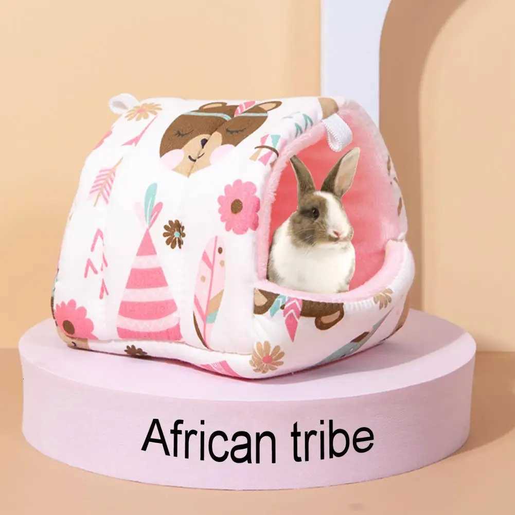Cozy Pet Nest Cozy Cartoon Patterned Hamster Nest Spacious Hideout for Small Ideal Guinea Pig Bed House for Rabbits Chinchillas M251206