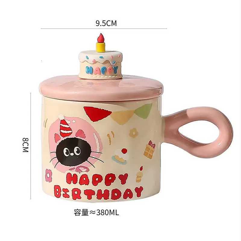New Cartoon Cat With Lid Cute Ceramic Cup With High Appearance And Large Capacity Office Coffee Cup FriendS Birthday Gift M251206 - view 4
