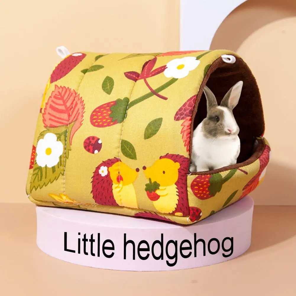 Cozy Pet Nest Cozy Cartoon Patterned Hamster Nest Spacious Hideout for Small Ideal Guinea Pig Bed House for Rabbits Chinchillas M251206