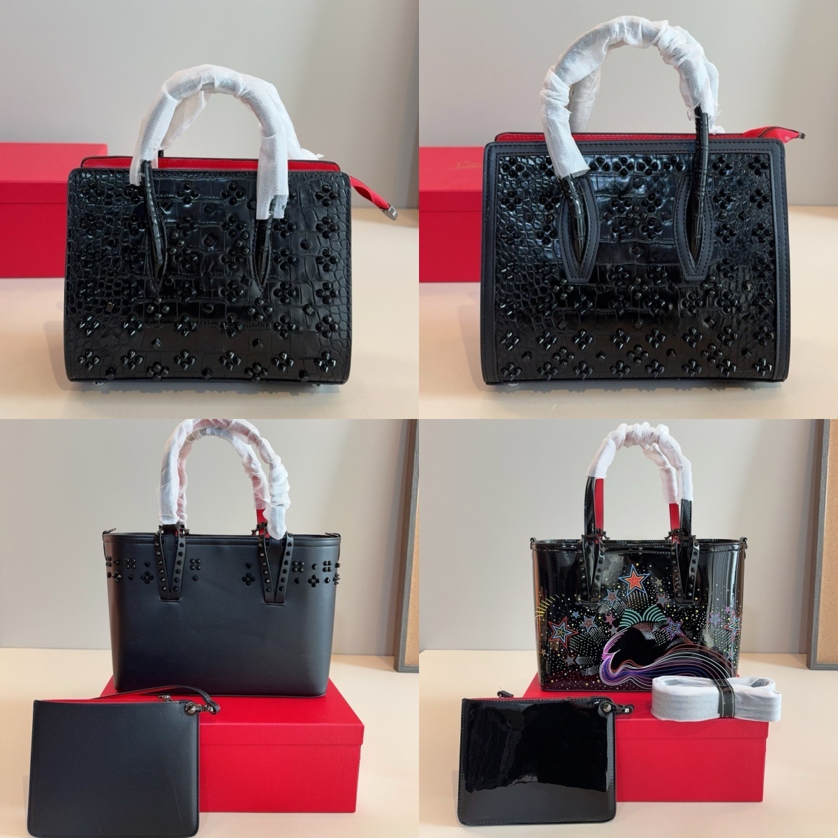 Cabata Bags Rivet Totes Designer Bottom Bag Genuine Leather Shopping Bags Handbag Large Chain Composite Handbags Purse Foreign Style Tote Wallet Men New