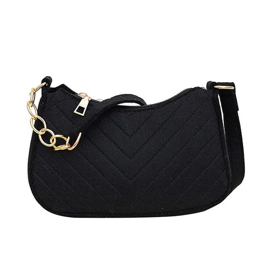 Trend Mini Shoulder Bags For Women Fashion Felt Womens Bag Design Advanced Underarm Handbags Beautiful Purses Crescent SaddleBaT251205