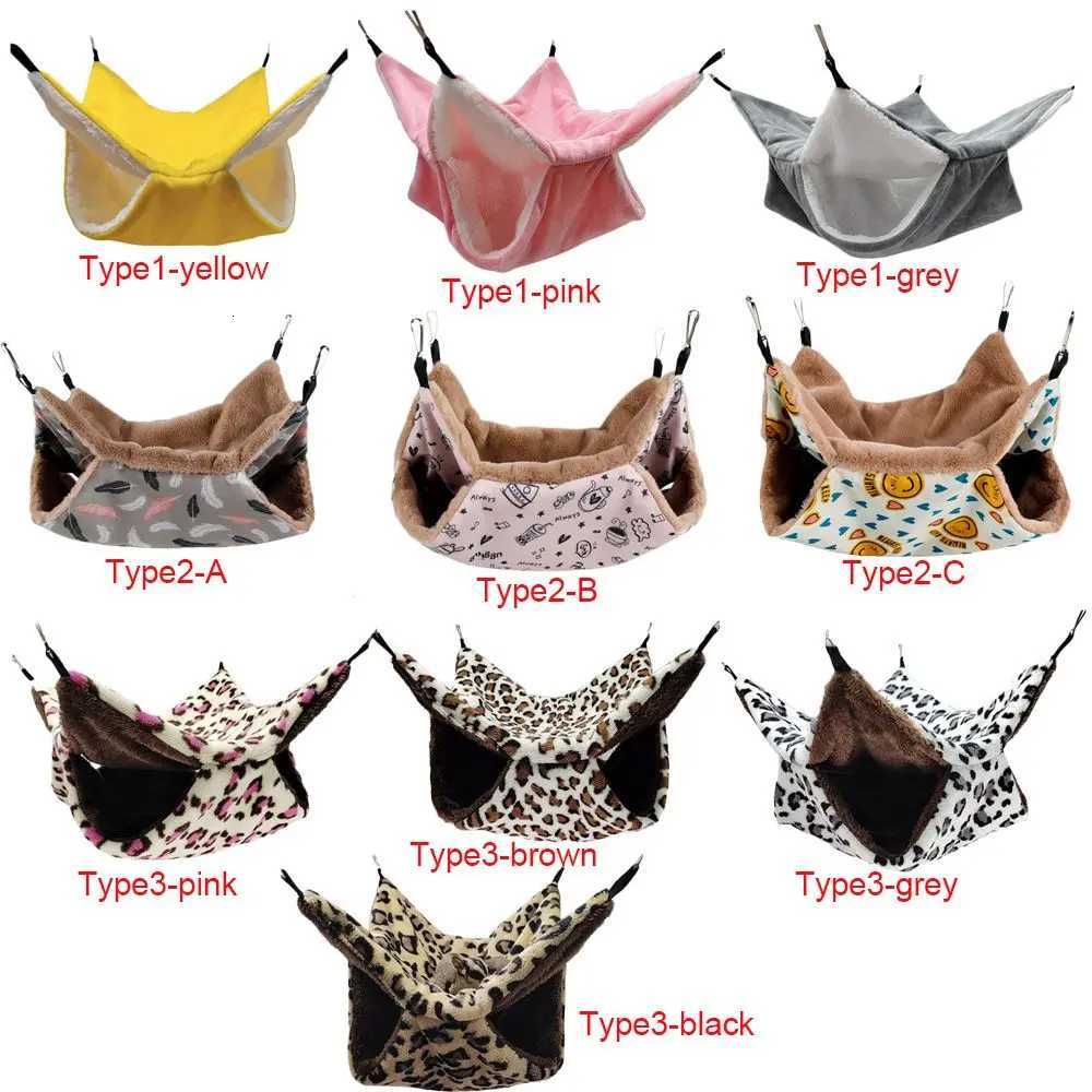 New Colorful Comfortable Winter Double-layer Thicken Hamster Hammock Guinea Pig Nest Warm Cage House Small Animal Sleeping Bag M251206