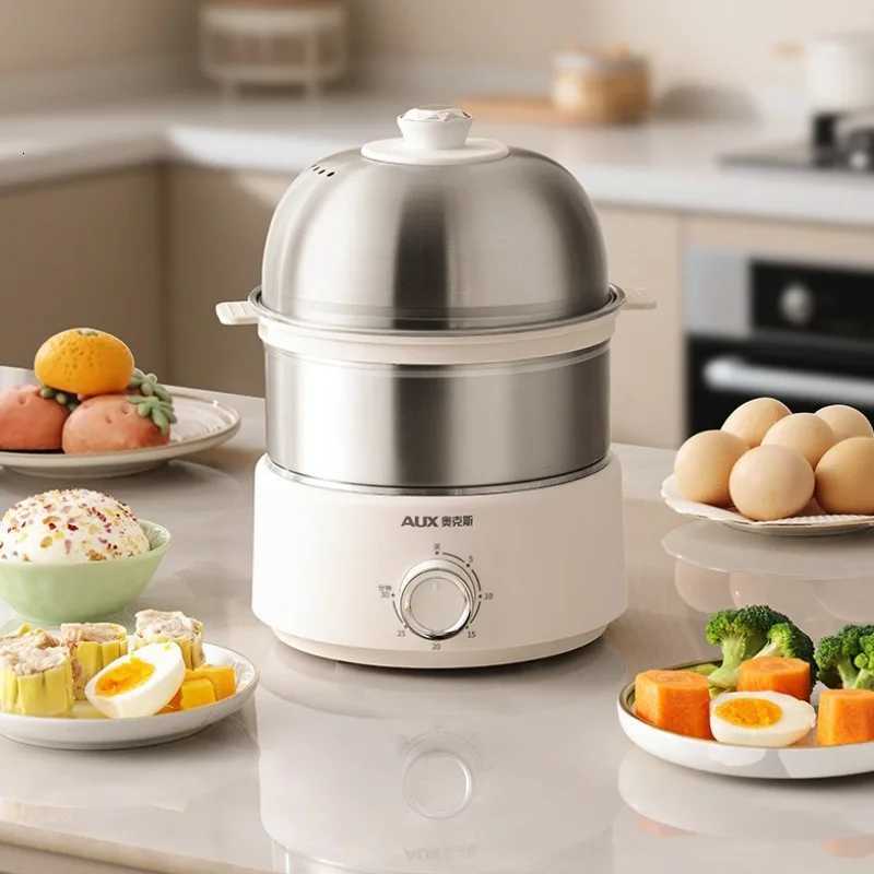 304 Stainless Steel Mini Egg Cooker Auto Shut Off Timer 3-Tier Large Capacity Steamer for Breakfast Eggs M251206