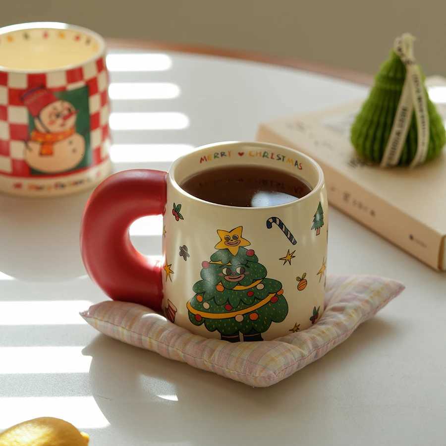 Ceramic Cartoon Snowman Mugs Ins Popular Santa Claus Printed Home Cute Water Tea Coffee Drinkware 620ml Cup With Big Handgrip M251206 - view 4