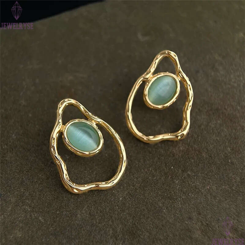 original new designer opal stud earring for woman home party luxury 18k gold earrings womens ear clip jewelry S925 silver needle valentines day friend