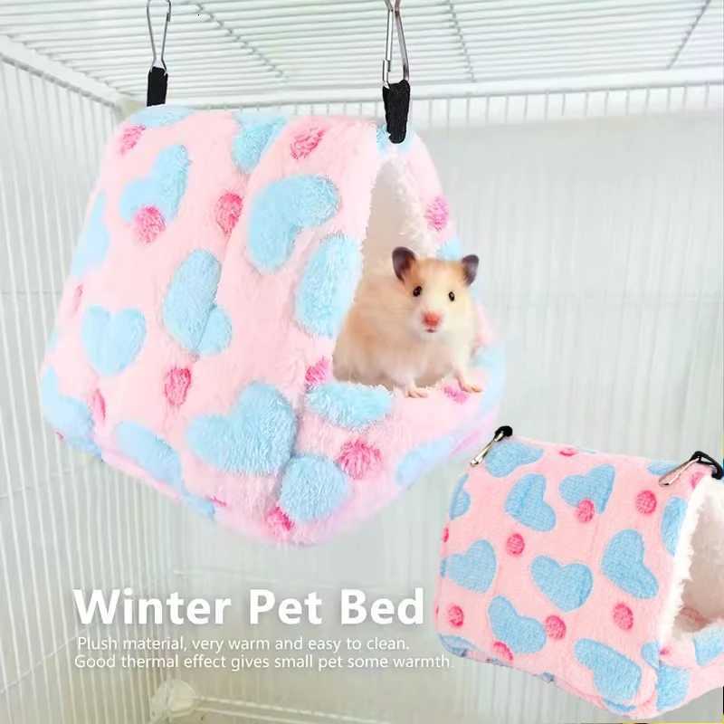 Parrots Golden Bears Pet Hammocks Toys Warm and Soft Beds and Houses New Bread Hamsters Small Animal Nests Washable Warm Winter M251206