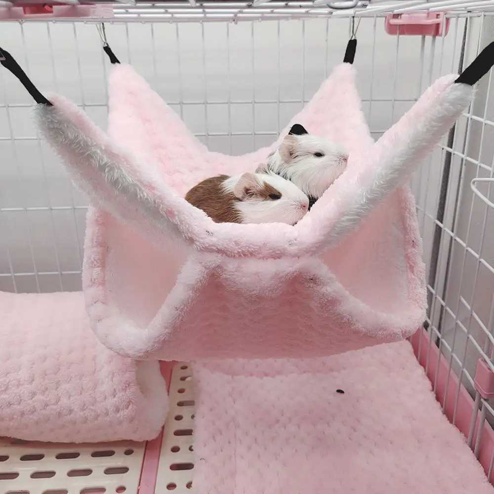 Hamster Nest Winter Bed House Shed Hanging Hammock Cage Tunnel Plush Hideaway for Hamster Guinea Pigs Sugar Small Pet M251206
